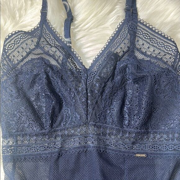 Autograph Lace Bodysuit Navy Blue Size 8 - Picture 7 of 12